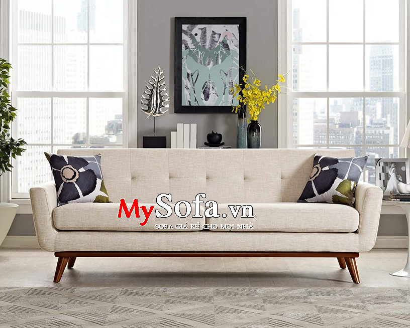 Ghế sofa văng nỉ AmiA SFN095 màu trắng sữa