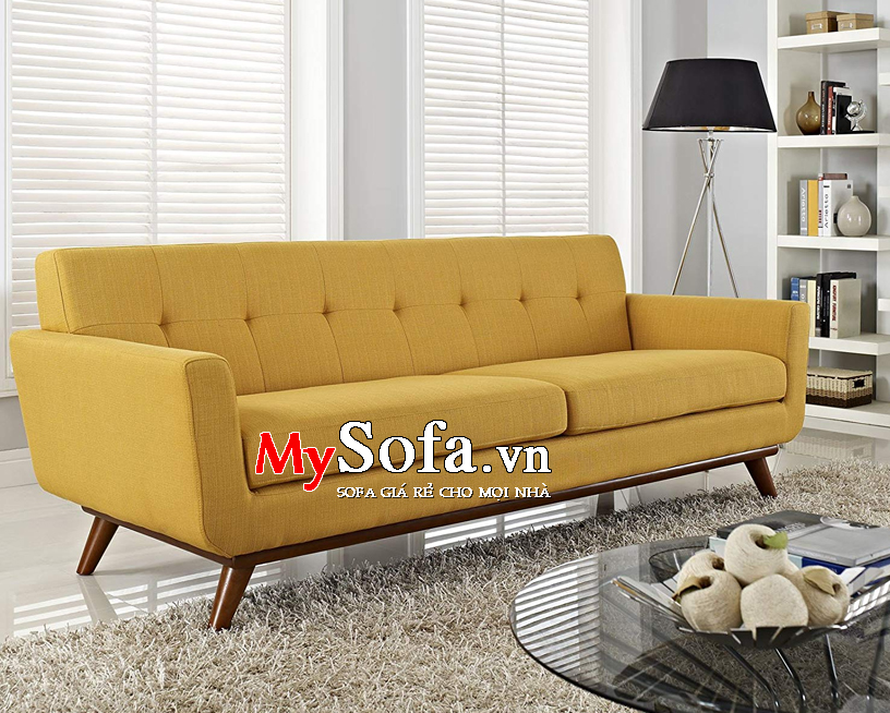Ghế sofa văng nỉ AmiA SFN095 màu vàng cam