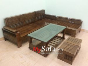Bộ ghế Sofa gỗ sang trọng AmiA SFG017, dạng góc