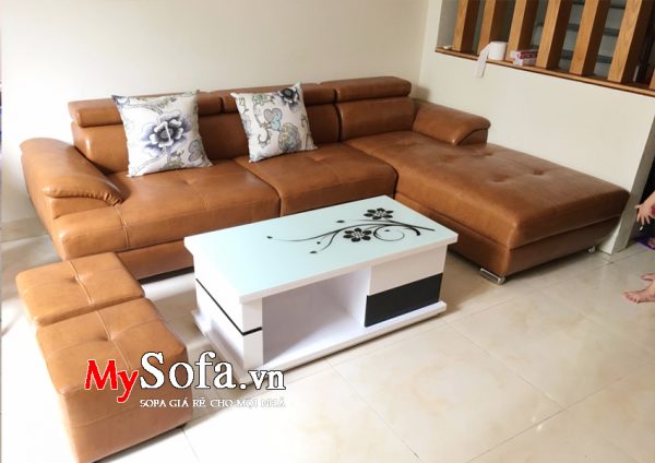 Bộ ghế Sofa da đẹp dạng góc bán chạy AmiA SFD093