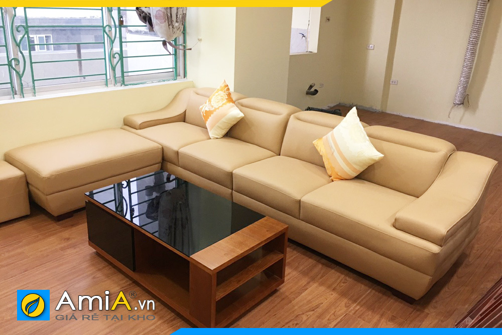 Hình ảnh bộ ghế sofa văng da sang trọng cho phòng khách hiện đại