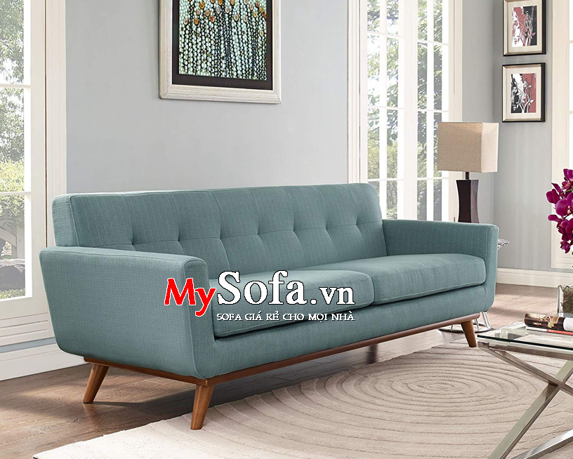 Ghế sofa văng nỉ AmiA SFN095 màu xanh nhạt