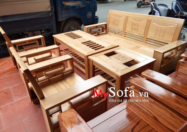 Bộ ghế Sofa gỗ cho phòng khách AmiA SFG020