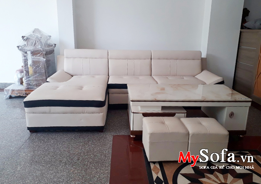 Hình ảnh bộ Sofa da giá rẻ AmiA SFD131 góc chữ L