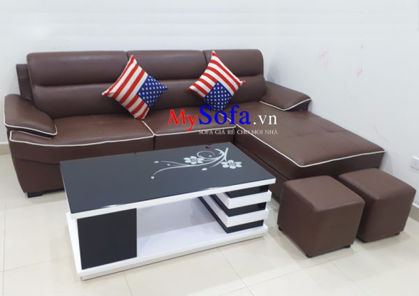Hình ảnh mẫu Sofa da AmiA SFD141 chụp tại nhà khách hàng