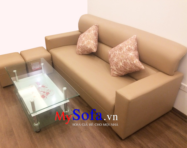 Hình ảnh mẫu sofa văng giá rẻ chất liệu da công nghiệp