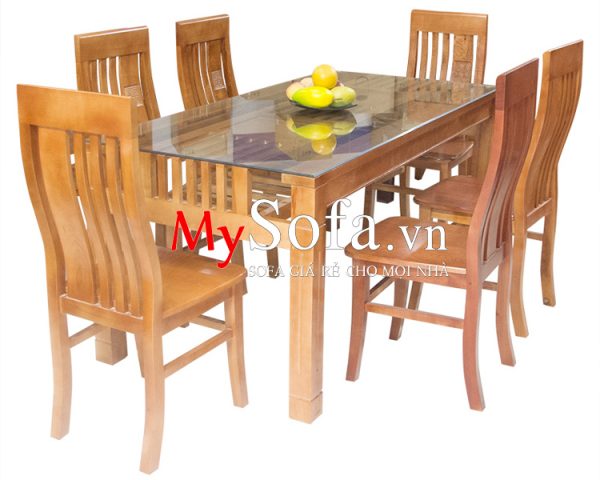 Hình ảnh mẫu bàn ăn gỗ sồi đẹp, giá rẻ AmiA BA010