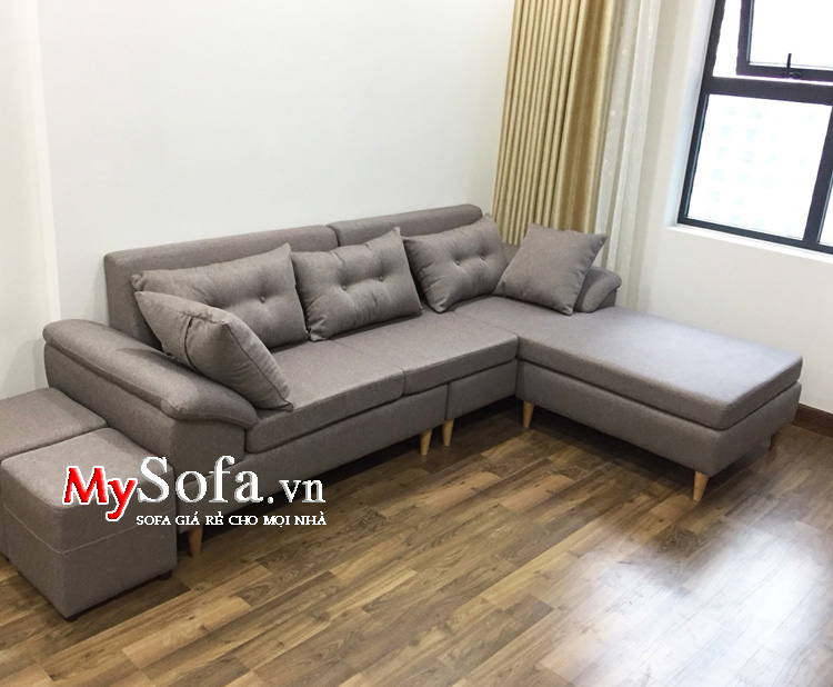 Sofa nỉ đẹp giá rẻ dưới 10 triệu, kích thước nhỏ kê phòng khách đẹp