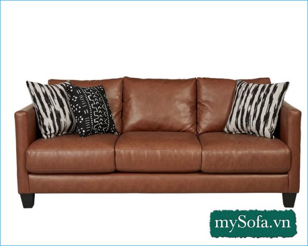 Hình ảnh ghế sofa văng da đẹp cho phòng khách nhỏ xinh xắn MyS-18301