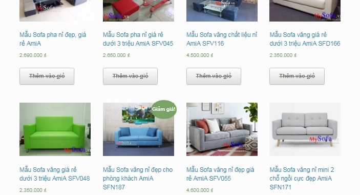 Cửa hàng bán Sofa giá rẻ dưới 5 triệu đồng 1 bộ tại Hà Nội