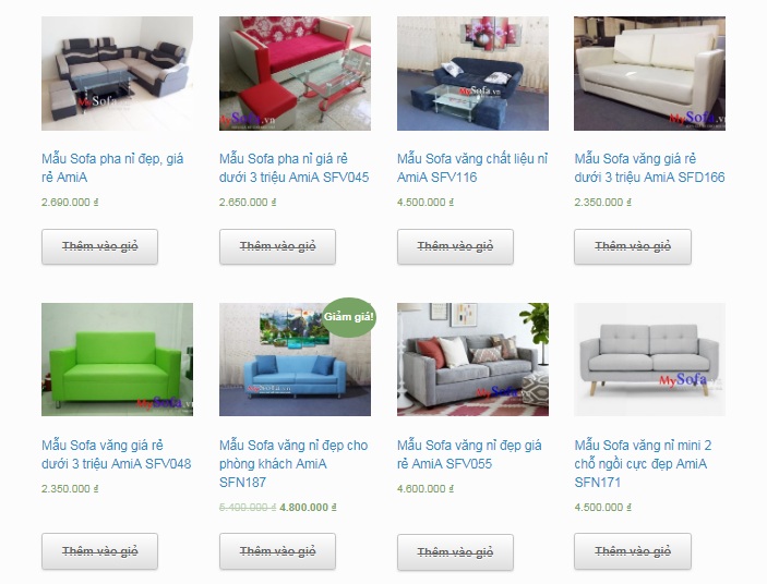 Cửa hàng bán Sofa giá rẻ dưới 5 triệu đồng 1 bộ tại Hà Nội