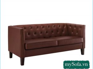 Mẫu sofa da tân cổ điển đẹp MyS-18206 văng 2 chỗ