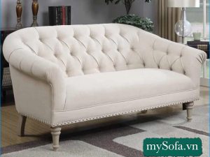 Hình ảnh Ghế sofa văng nhỏ màu trắng kiểu bành hiện đại MyS-18320