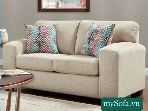 Hình ảnh Sofa đơn giá rẻ dạng văng 2 chỗ kèm gối ôm họa tiết MyS-18324