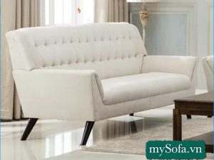 Hình ảnh Sofa văng cỡ nhỏ hiện đại màu trắng rút khuy MyS-18326