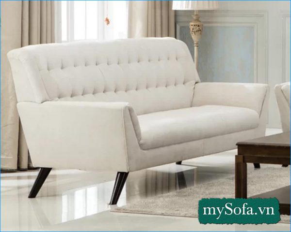 Hình ảnh Sofa văng cỡ nhỏ hiện đại màu trắng rút khuy MyS-18326