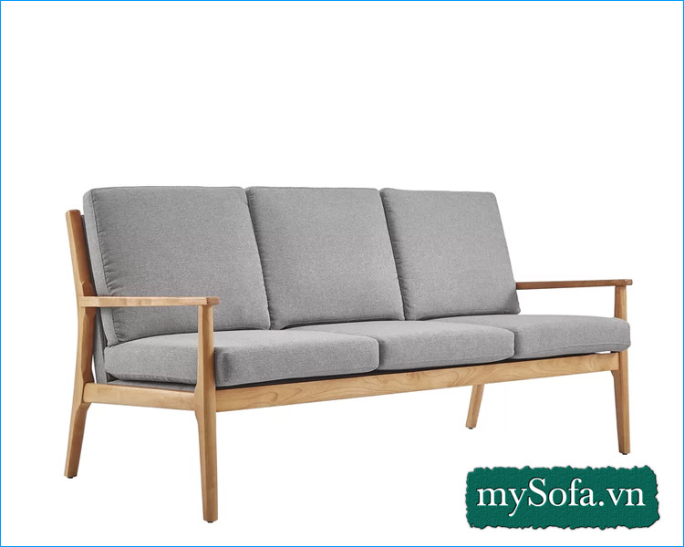Hình ảnh Sofa văng gỗ nhỏ giá rẻ có đệm nỉ MyS-18314