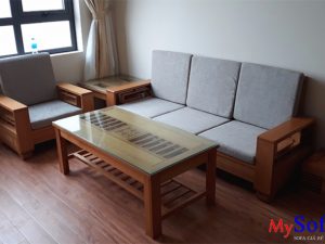 Chọn bàn ghế sofa gỗ cho phòng khách chung cư