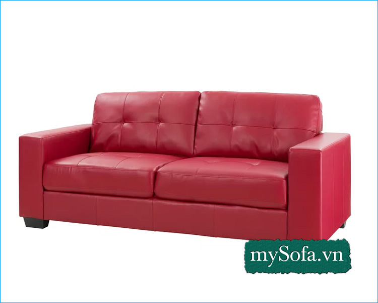 mẫu ghế sô pha da đẹp màu đỏ MyS-1595