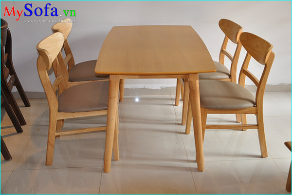 Bộ bàn ghế ăn Mango giá rẻ màu gỗ tự nhiên AmiA BA023