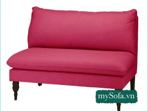 mẫu ghế sopha đơn đẹp chất nỉ màu hồng MyS-19525