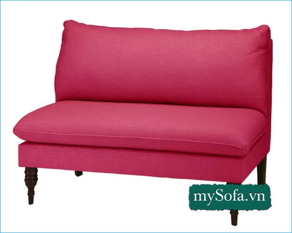 mẫu ghế sopha đơn đẹp chất nỉ màu hồng MyS-19525