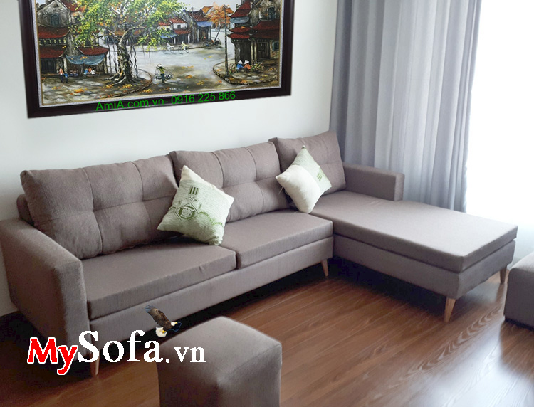 Ghế sofa nỉ vải đẹp giá rẻ. Thiết kế dạng góc L nhỏ mini