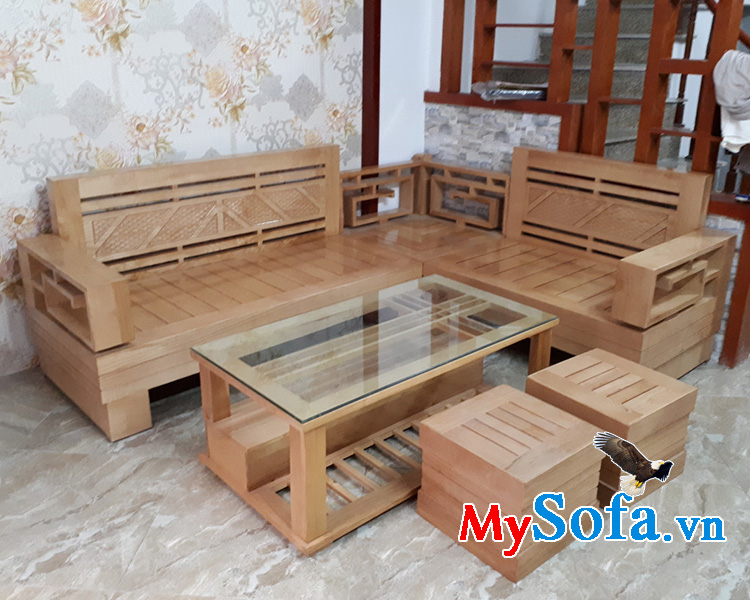 Bộ bàn ghế sofa gỗ Sồi đẹp thiết kế hiện đại