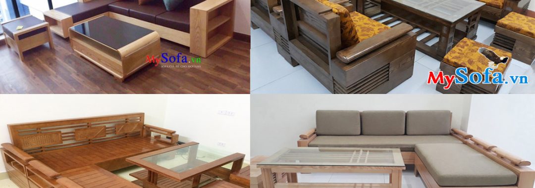 Mẫu bàn ghế sofa gỗ sồi nga đẹp giá rẻ