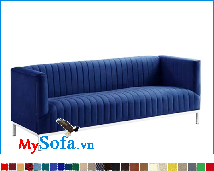 Ghế sofa văng dài bọc nỉ vải màu xanh
