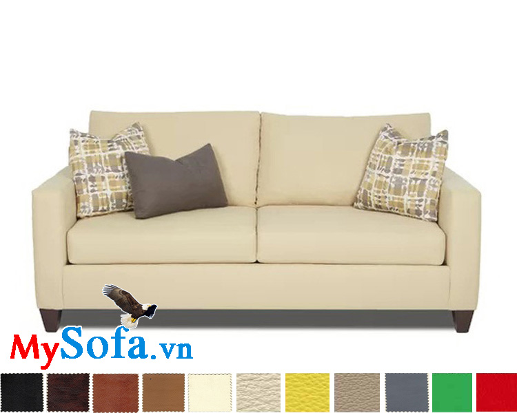 Ghế sofa nỉ dạng văng đẹp giá rẻ màu kem tươi sáng