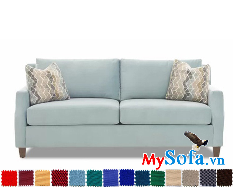 ghế sofa nỉ dạng văng đẹp màu xanh tươi sáng