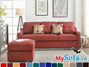 Ghế sofa nỉ màu đỏ đẹp giá rẻ phong cách hiện đại trẻ trung