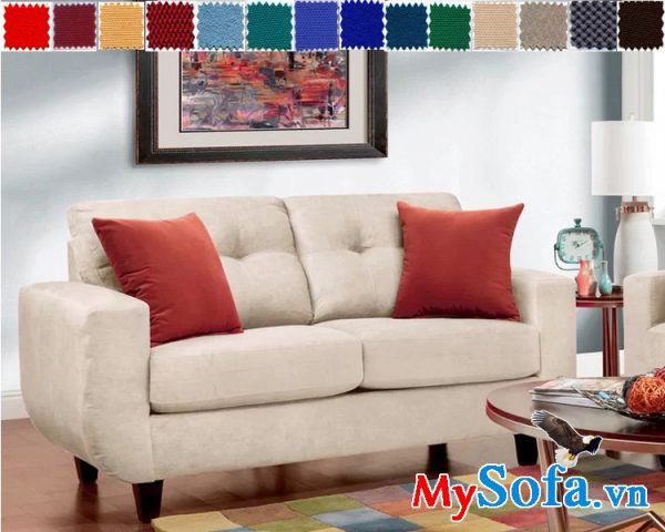 sofa nỉ MyS 0619029 với lớp nệm mút dày kết hợp chất liệu nỉ êm ái, màu trắng sữa dịu nhẹ