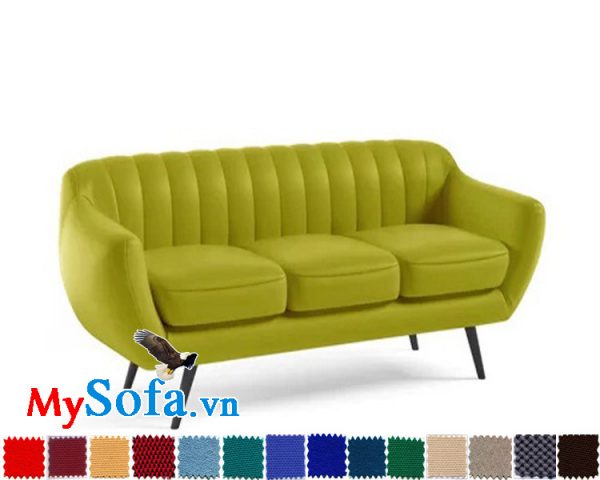 MyS 0619097 cực kì trẻ trung với thiết kế văng chân đế cao, tôn lên dáng cho ghế sofa văng màu xanh cốm cực đẹp