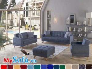 bộ sofa nỉ đẹp cho phòng khách hiện đại MyS 0619347 với nhiều ghế dạng văng trẻ trung