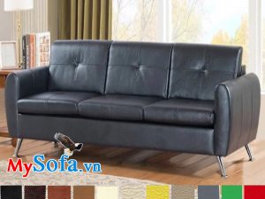 ghế da 3 chỗ ngồi cho phòng khách mys 0619251 với màu đen sang trọng