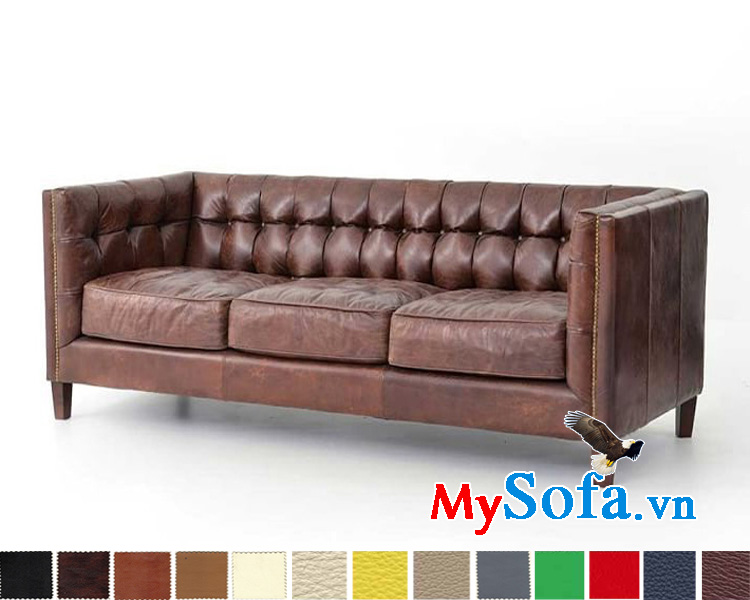 Ghế sofa da dạng văng thiết kế tân cổ điển đẹp
