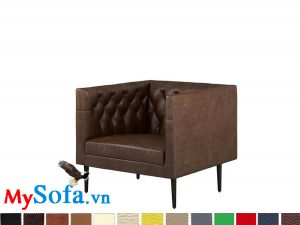 Ghế sofa da văng kiểu tân cổ điển đẹp cho phòng khách