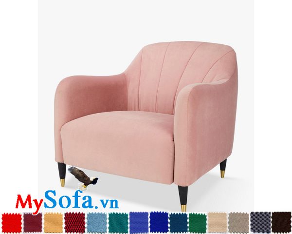 Ghế sofa đơn đẹp màu hồng nhạt trẻ trung