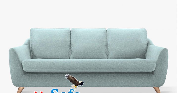 Ghế sofa nỉ màu xanh nhạt dạng văng đẹp thiết kế hiện đại và trẻ trung