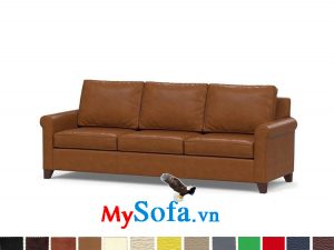 Ghế sofa văng bọc da đẹp màu da bò sang trọng