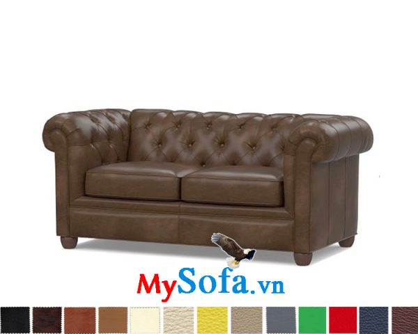 Ghế sofa văng da kiểu tân cổ điển sang trọng