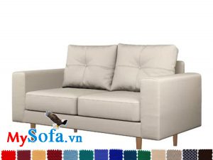 sofa da dạng văng 2 chỗ ngồi gọn nhẹ mys 0619283 với vỏ bọc da trắng tinh khôi