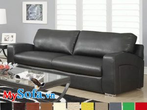 sofa da êm ái MyS 0619237 sở hữu lớp da màu đen cực sang trọng và hiện đại