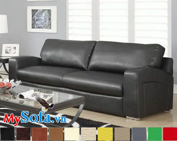 sofa da êm ái MyS 0619237 sở hữu lớp da màu đen cực sang trọng và hiện đại