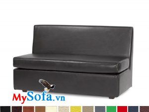 sofa ghế chờ cực đẹp mys 0619314 với nét sang trọng nhờ lớp da bọc ngoài đen bóng