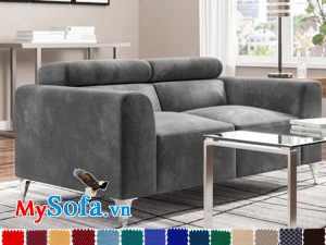 sofa nỉ nhung cực dày dặn mys 0619253 với màu xám rêu sang trọng