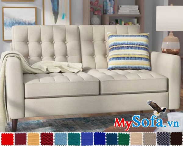 sofa văng 2 chỗ ngồi êm ái cực sạng trọng mys 0619243 với điểm nhấn là đường may rút khuy bắt mắt