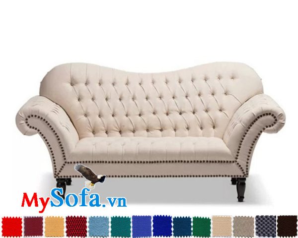 mẫu sofa văng kiểu tân cổ điển sang trọng MyS 0619213 với màu trắng sữa thời thượng